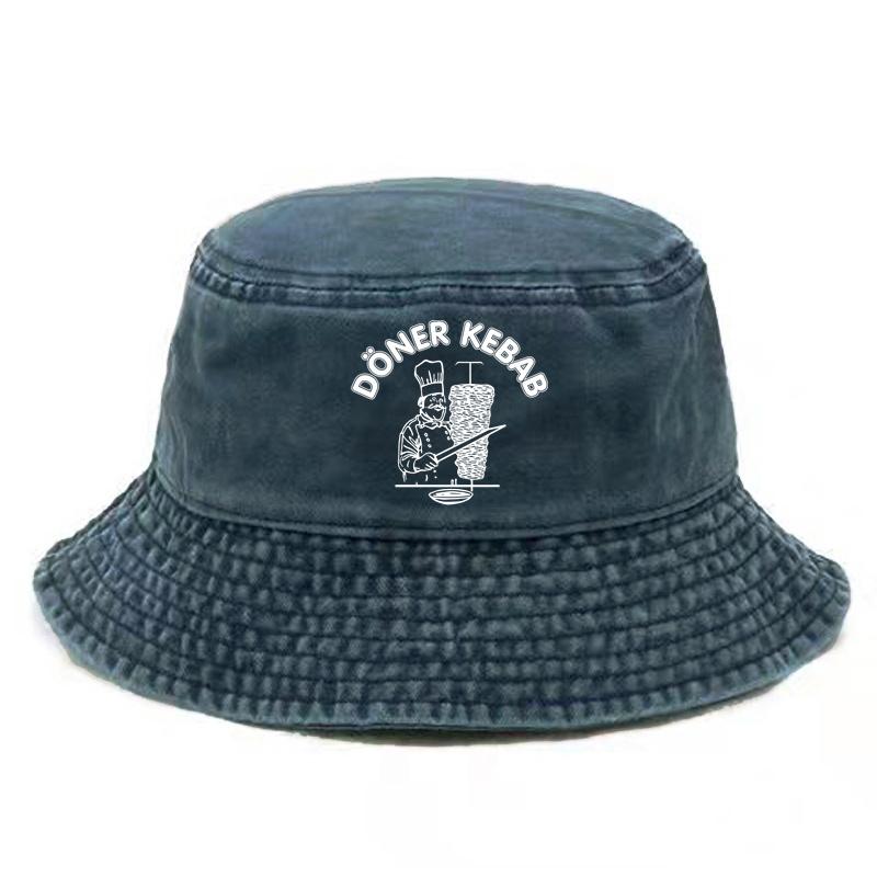 Döner Kebab Fischerhut Distressed Hüte Kappe Gewaschen Herren Retro Outdoor Sommer Döner Kebab Kappe Bob Panama Hüte black