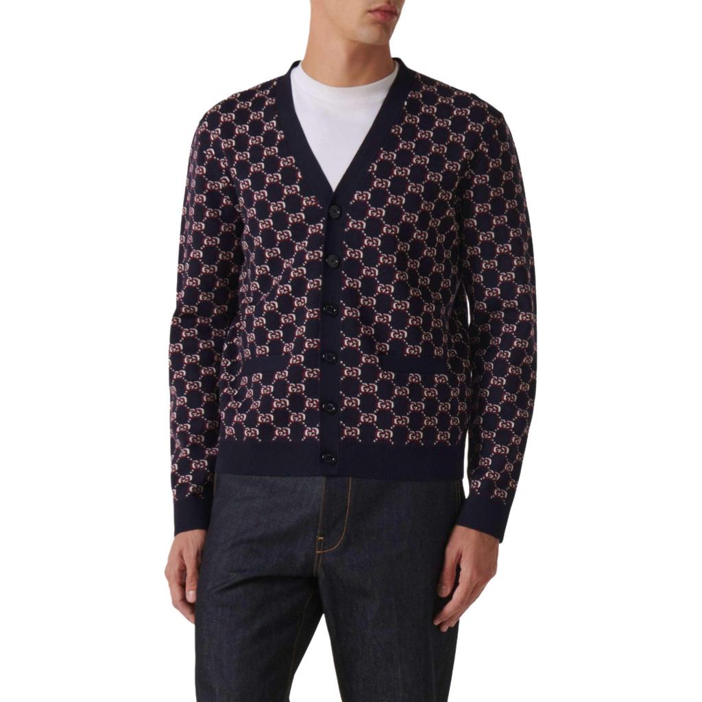GUCCI Monogrammed Button Up Cardigan 801705-XKEAP-4116