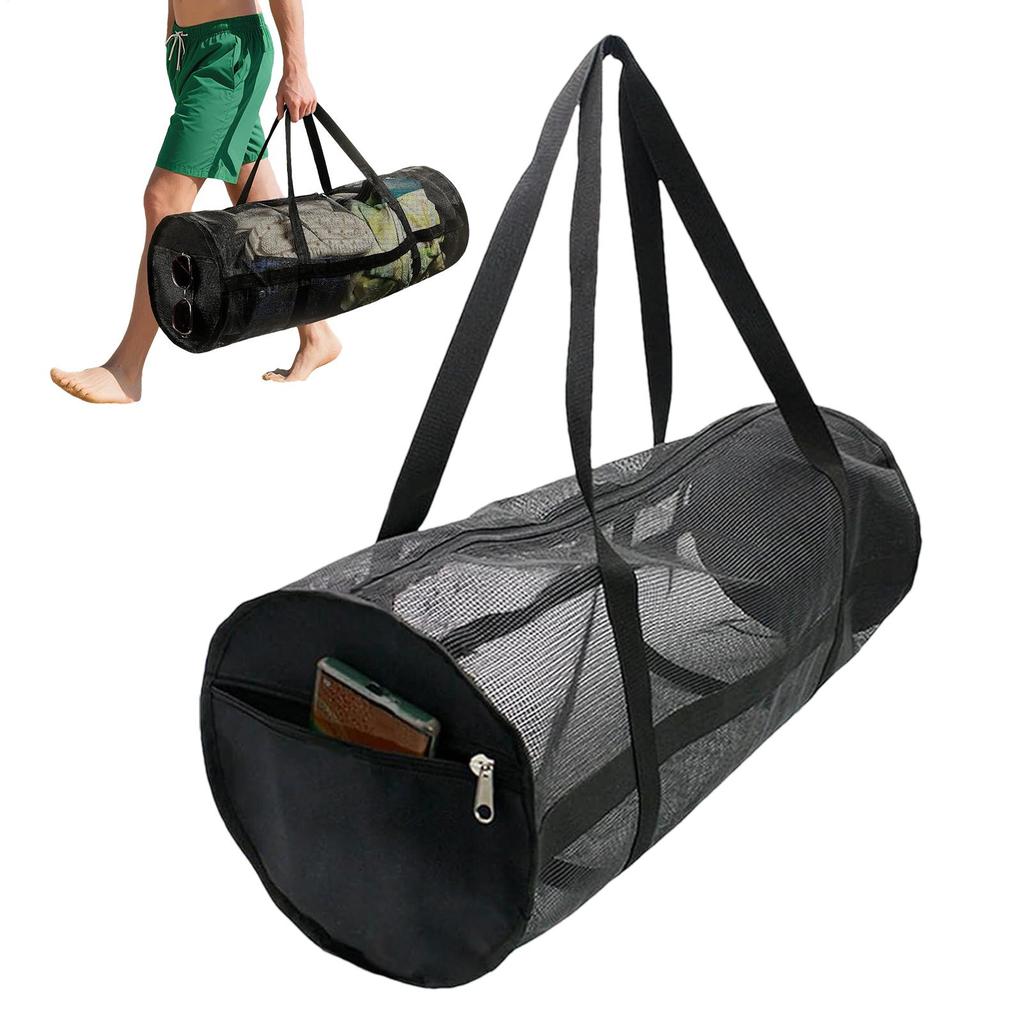 Diving Mesh Duffel Bag PVC Mesh Snorkel Gear Bag Foldable Large Duffle For Holding Basketball Volleyball Soccer Storage Bag