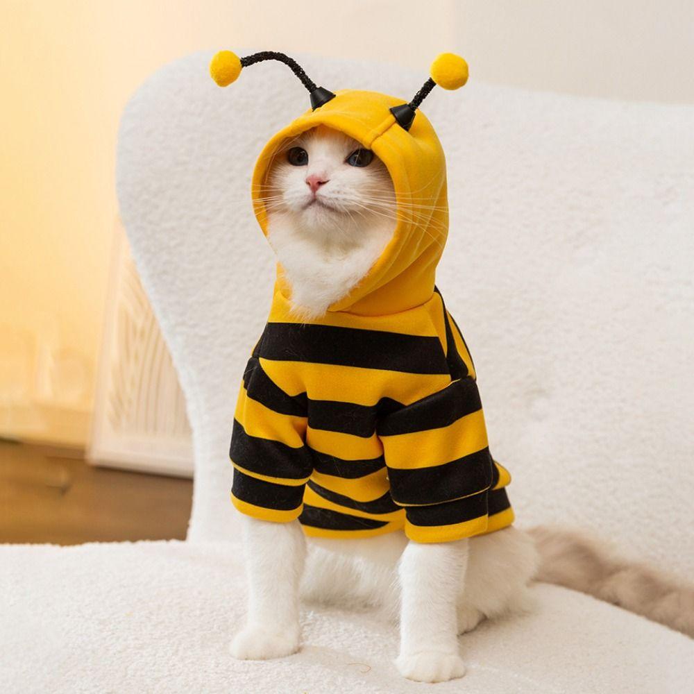 

Cute Dog Bee Hoodie Comfortable Dog Cosplay Costume Pet Bee Transformation Suit Halloween XS