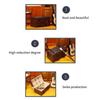 Portable Old Fashioned Wood Leather Luggage Models Small Dollhouses Furniture Accessories Coffee Colored Designs