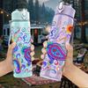 1PC Paisley Boho Mandala 750ml Color Plastic Sports Water Bottle Leakproof Flip Straw Lid Suitable for Sports Office Home Use