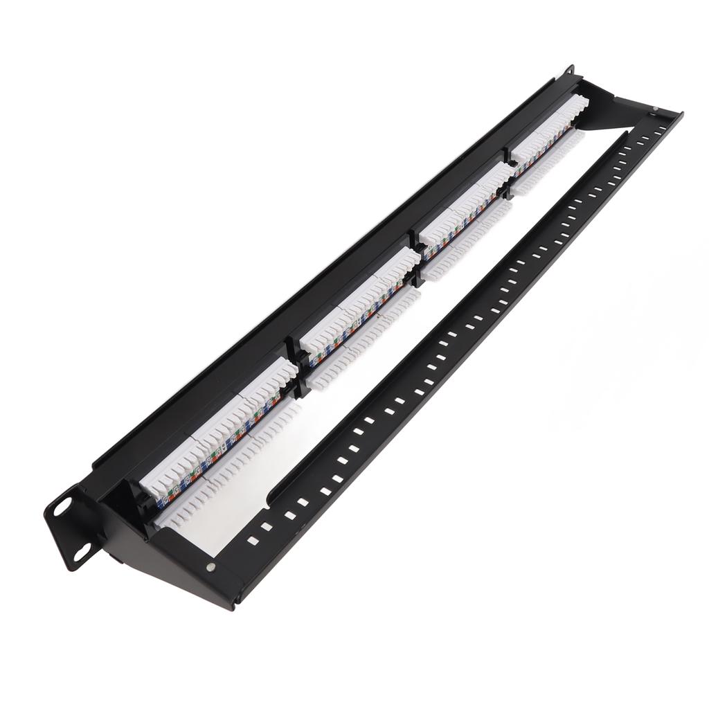 RJ45 Through Coupler 24 Ports Anti Interference 10G Ethernet Supported CAT5e Patch Panel for 19