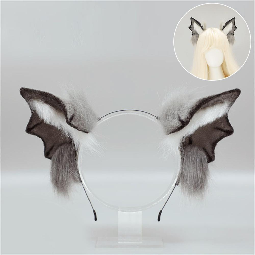 Halloween Fluffy Bat Wing Hairband Demon Cosplay Prop Subculture Animal Beast Ear Gothicism Headpiece Role Playing Headgear
