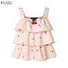 Women Summer Casual Print Loose Sleeveless Tank Tops