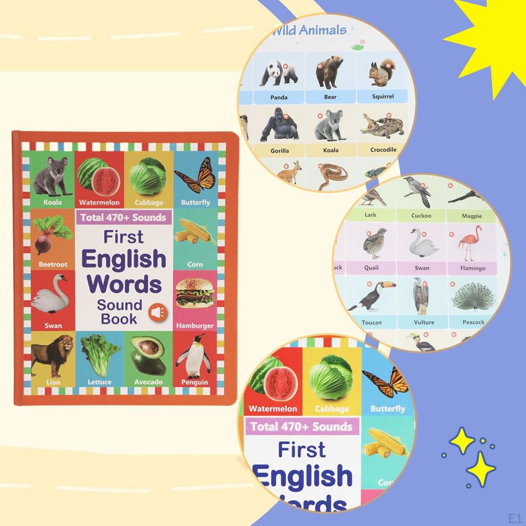 Englische Wörter Soundbuch, Lernen, Kinder Punktlesen Berührung Vokabular Studieren Interaktiv