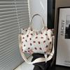 Personalized Fashion Trend Mixed-color Canvas Shoulder Bag for Women with A Single Strap Design