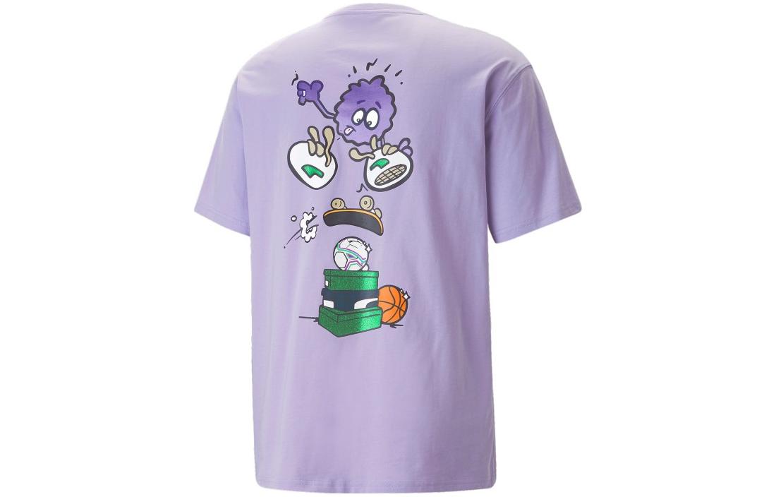 PUMA X 8enjamin T Shirts Unisex Lavender Crew Neck Moderate Straight Fit 620703-25 S