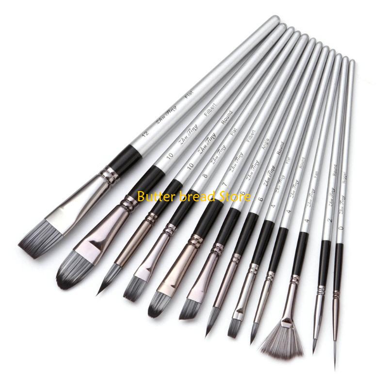 

W89C 12 ШТ. Профессиональные кисти для акварели, гуаши, акрила, росписи по камню и скалам China Mainland