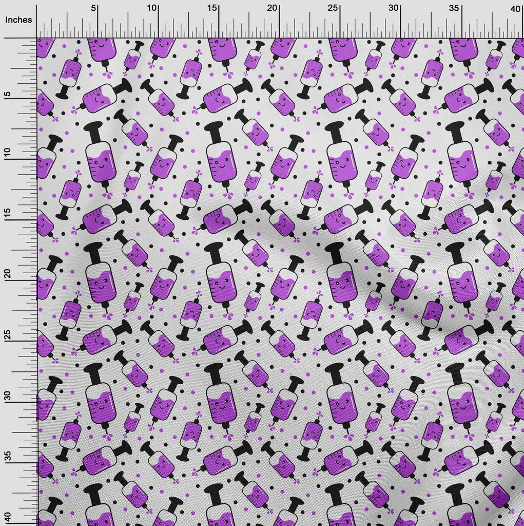 oneOone Cotton Flex Fuschia Pink Fabric Medical Virus DIY Clothing Quilting Fabric Print Fabric by Yard 40 Inche