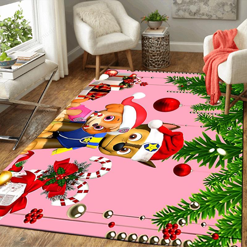 1Pc Christmas Paw Patrol Frame Rug Office Carpet Indoor Outdoor Doormat Nonslip Soft And Comfortable Living Room Christmas Halloween Gift D91880