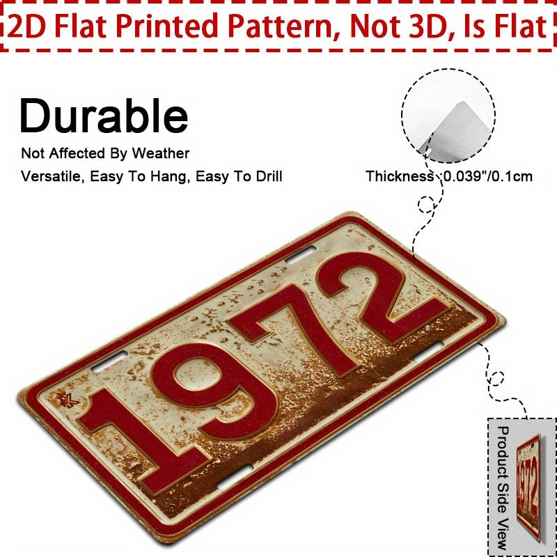 Mfoever Tin Sign HD Aluminum Metal Sign Vintage License Plate Style Retro Wall Decor Rustic Red Number Tin Poster for Home Bar Garage Man