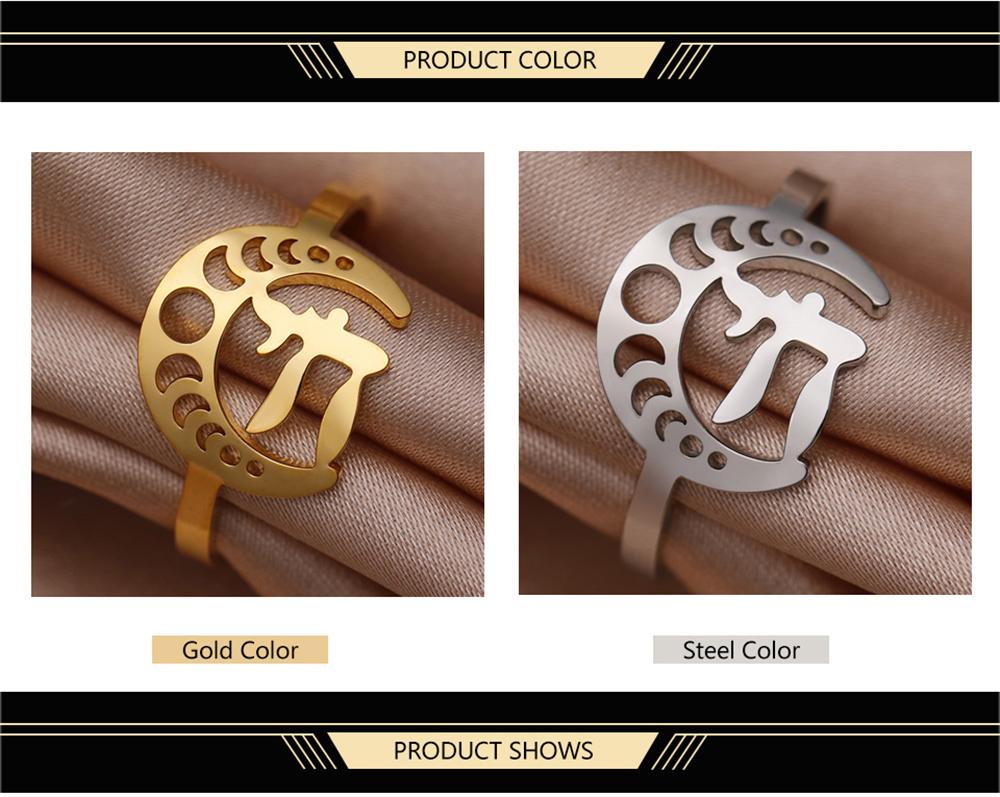 Dawapara Classic Map Women Ring Jewish Chai Hebrew Letter Life Symbol Jewish Jewelry Judaic Stainless Steel Wedding Band