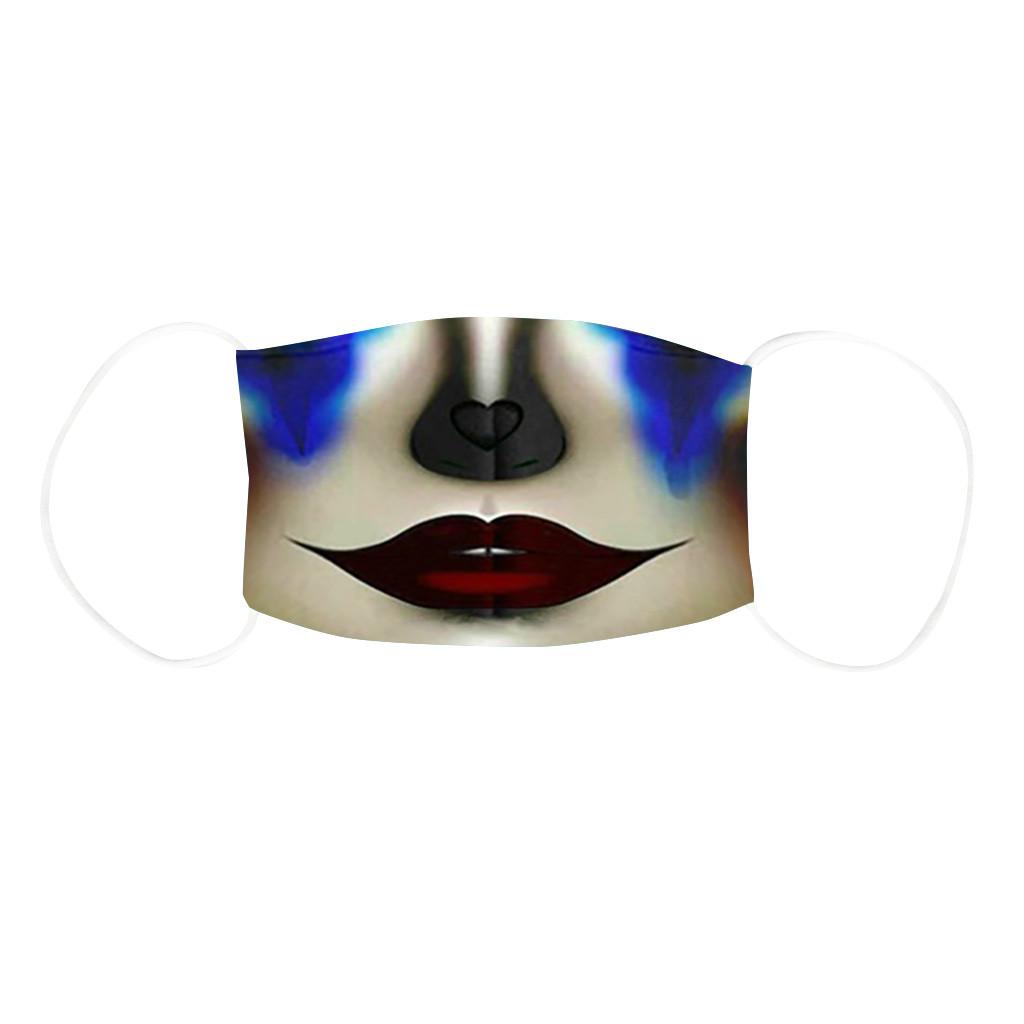 Reusable Dust Mask with Exaggerated Makeup Print for Women Washable Face Covering Adjustable Ear Loops Comfortable Fit