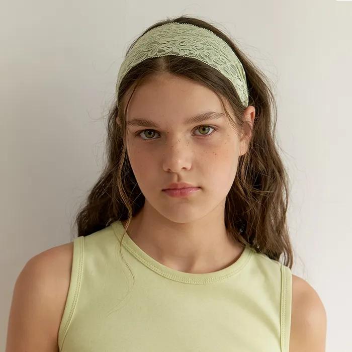 soft lace hairband - soft sage