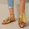 Summer Plus Size Fashion New Slippers Round Toe Open Toe Woven Simple Beach Casual Soft Slip Flat Flip Flops