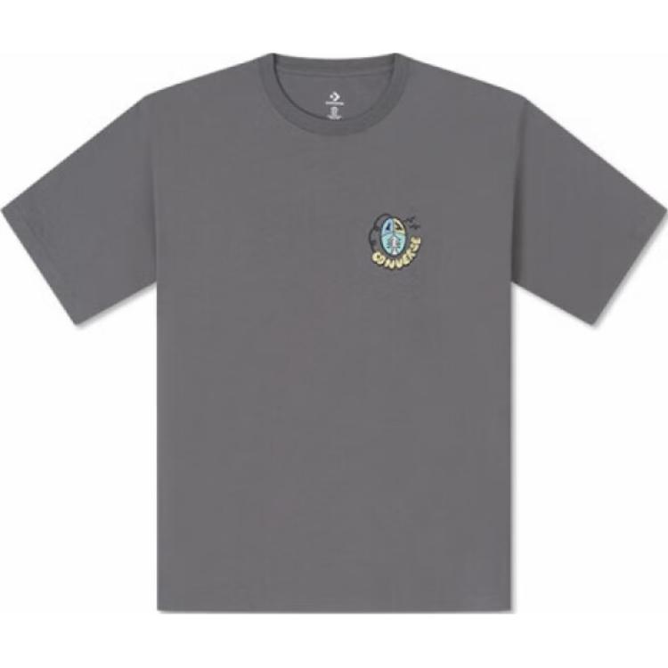 Converse Summer Outdoor Graphic T-Shirt Asia Sizing  Grey  Unisex 10027229-A03 S