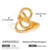 Uworld Fashion Open Ring 18K PVD Plated Smooth Metal Personalized Waterproof Jewelry for Women Gift