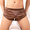 Sexy Men Smooth Sleep Bottoms Boxer Briefs Solid Color Boxer Trunks Satin Pajamas Silk Sleepwear