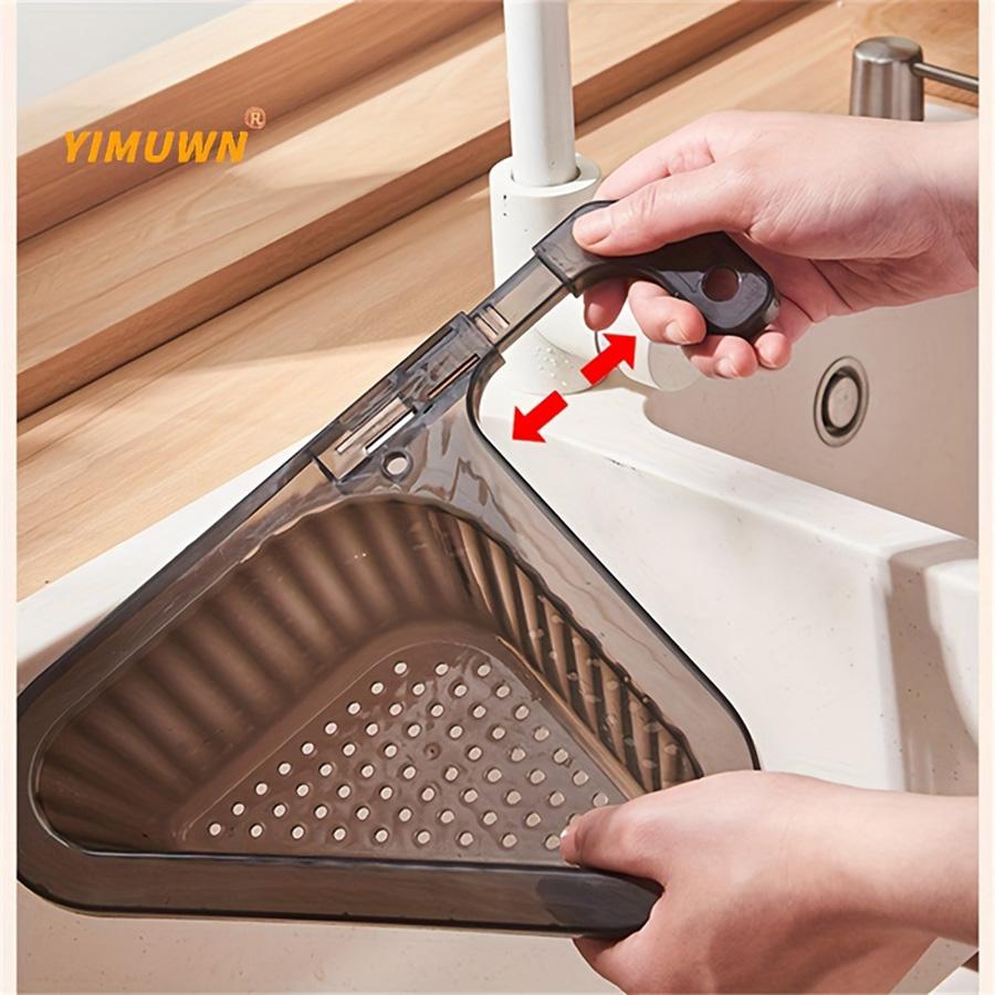 1pc Kitchen Sink Filter Basket, Corner Drain Strainer Basket, Triangular Sink Storage, Multi-Functional Hanging Filtering Draini