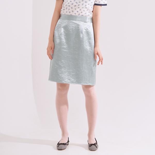 Primavera Satin Back-Banding H-Line Skirt (Mint)