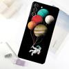 Astronaut Sterne Weltraum Planeten Handyhülle Für Samsung Galaxy S24 FE S23 Ultra S21 S22 S25 S26 Ultra S10 Plus S20 FE Hülle