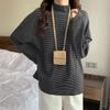 Autumn Winter Half High Collar Fashion Bottoming T-shirt Female Clothing Solid Color Korean Long Sleeves Loose Affordable Tops