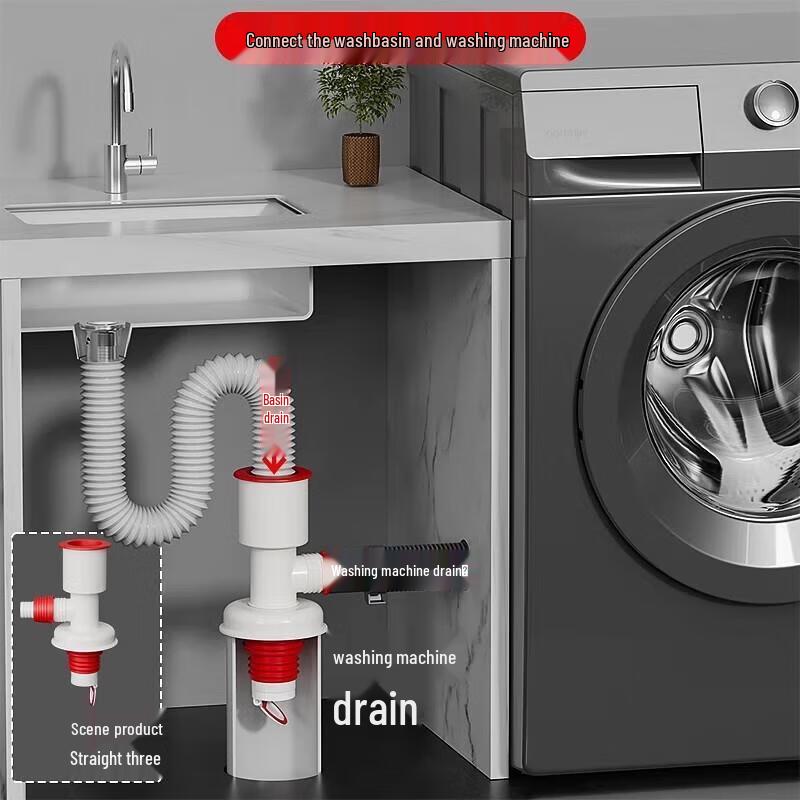 Kitchen Sink Odor-Proof Drain Pipe Tee Connector