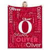 Personalized Name Flannel Blanket 2024 New Customized Blanket Soft for Kids and Adults Letter Monochrome Fleece Birthday Gift