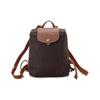 Longchamp Le Pliage Einfarbiger Reißverschluss Geprägtes Logo Druckknopf Segeltuch Rucksack Damen Rucksack Ebenholz 1699089P81