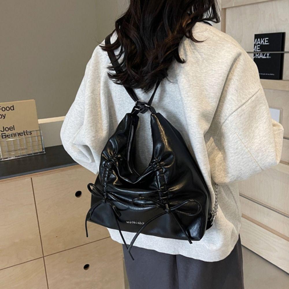 Zipper Bowknot Shoulder Bag Handbag Girl Crossbody Bag Elegant Bow Tote Bag  Ladies/Girls