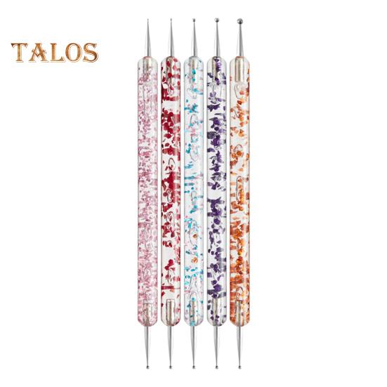 

5 шт. набор для рисования точками на ногтях, набор для самостоятельного тиснения ногтей с двойной головкой, инструменты для переноса на кальку, инструменты для дизайна ногтей 5pcs