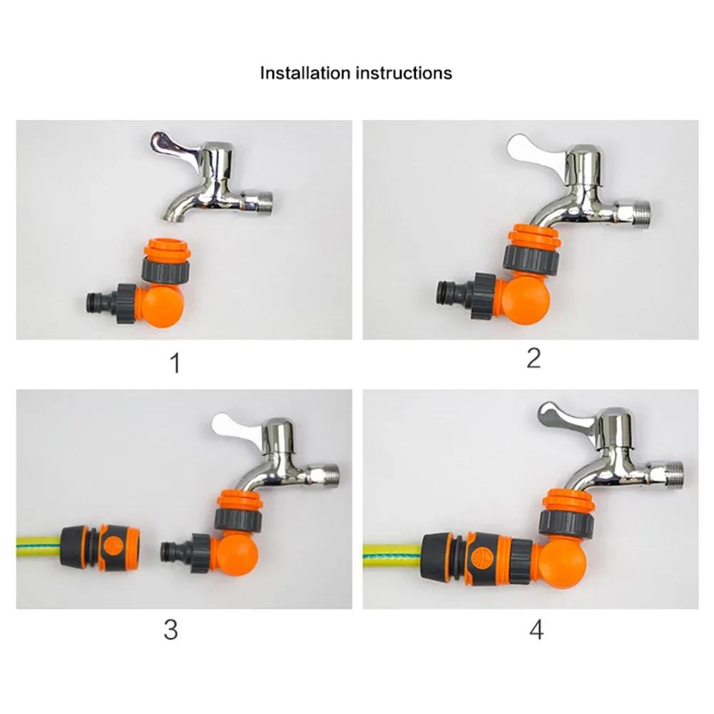 1PC Garden Hose Connector Faucet Adapter For 1/2 Inch Hose Reel Cart Plastic Click-lock Quick ConnectionFor Watering Irrigation