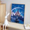 Disney Diamond Painting Classic Castle with Mickey and Minnie Romantic Theme Illustration DIY Kit Adult Arts and Crafts Home Decor and Gift