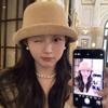 High-quality crimped wool top hat women's autumn and winter fashion daughter hat showing face little fisherman hat children's basin hat