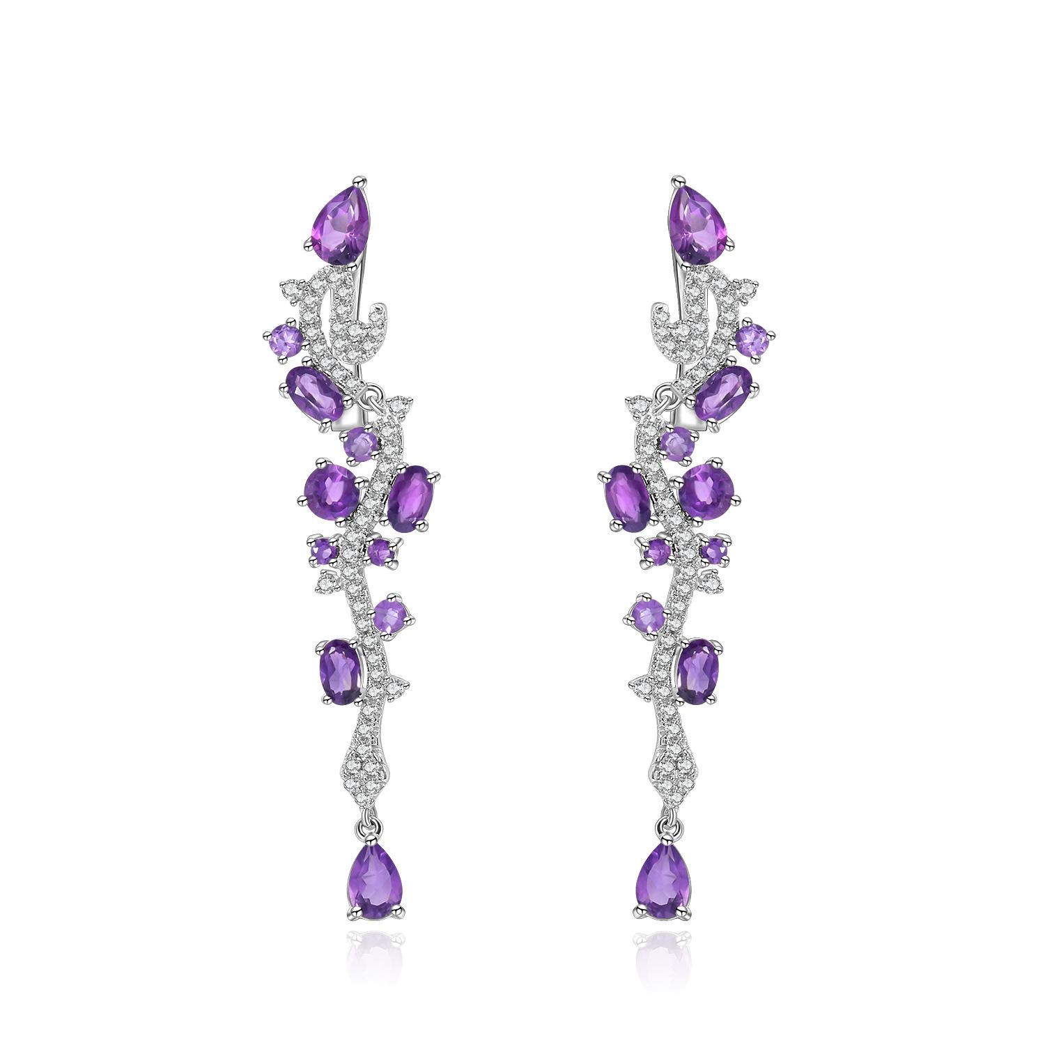 

Оригинальный дизайн, серьги из стерлингового серебра 925 пробы с драгоценными камнями, серьги с натуральным топазом, гранатом, зеленым агатом и аметистом