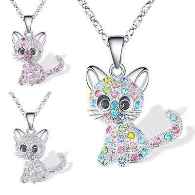Fashion Creative Lady Cute Cat Pendant Necklace Female Girl Cat Lover Gift Daughter Love Necklace Anniversary Gift