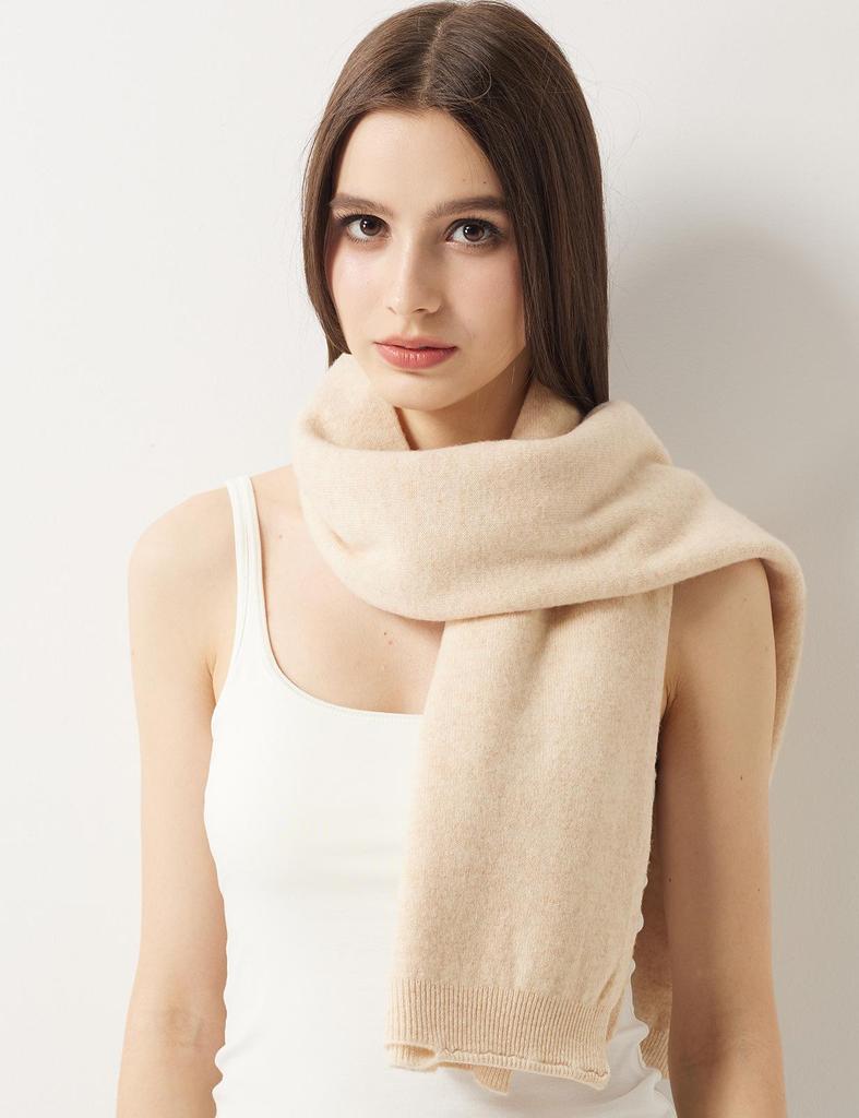 Women's Cozy Wool Shawl - Solid Color Knit for Autumn & Winter