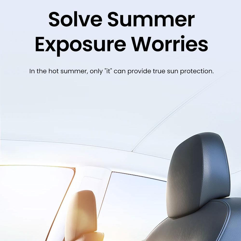 Sunshades For Tesla Model 3 Sunroof Highland 2026 Model Y 2020-26 Ice Cloth Buckle Sun Pare Glass Front Rear Skylight AccessoryWindshield Sunshades 1