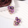Chic Zircon Inlaid Skull Studs Earrings Versatile Skull Ear Studs Adorned with Zircon and Glitter for Various Occasions