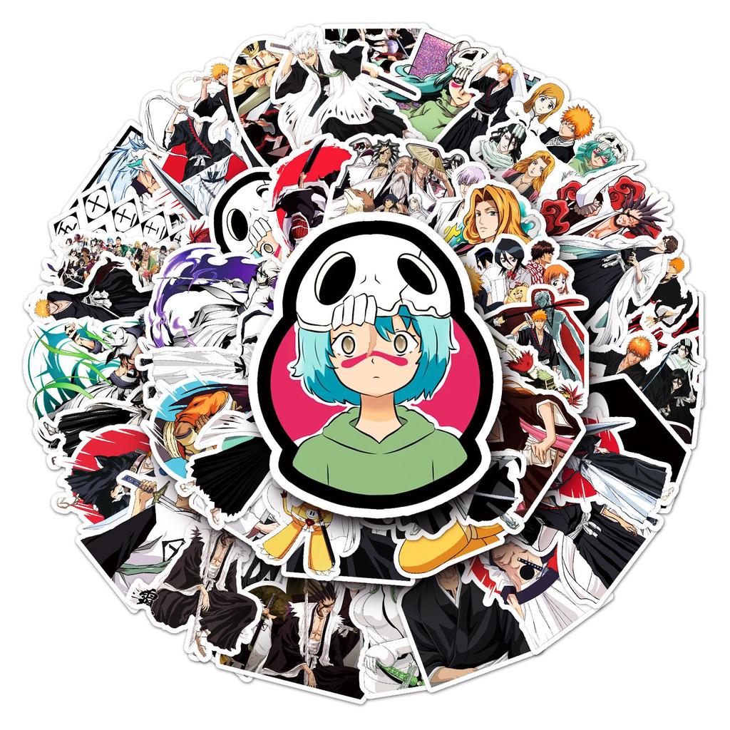 50 Japanese Anime Character Stickers - Waterproof, Graffiti Style for Suitcases, Scooters, Computers, and Tablets. 50 Sheets Included.