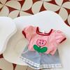 Girls Summer Floral Print Short Sleeve T Shirt Sweet Cute Korean Top