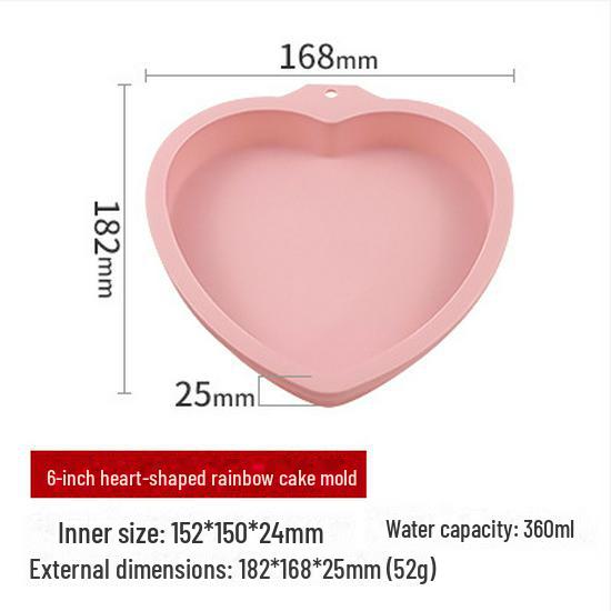 

Силіконова трикутна форма для торта «Веселка» - шифонова форма для випічки 6-inch heart-shaped рожевий