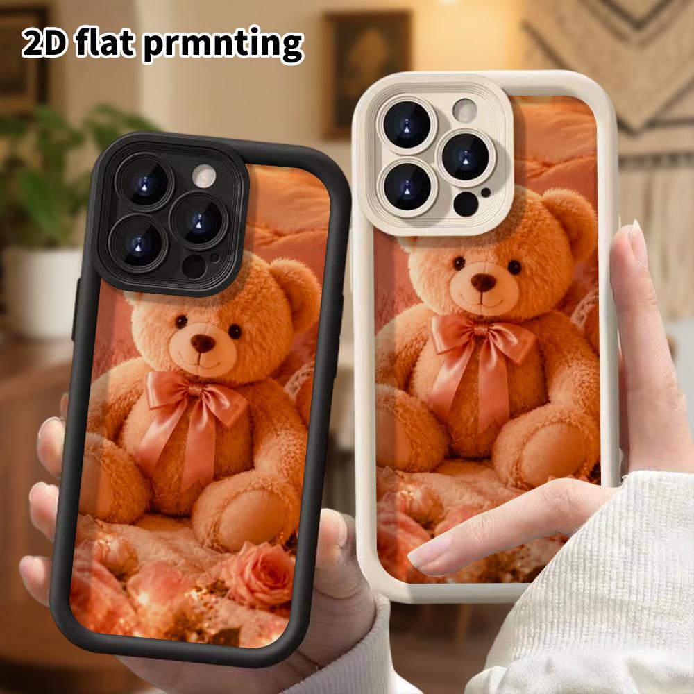 Phone Case: 2D Flat Design Suitable for iPhone 18 17 16 15 14 13 Pro Stepped Protective Case, Warm Light Bow, Christmas and Halloween Gift
