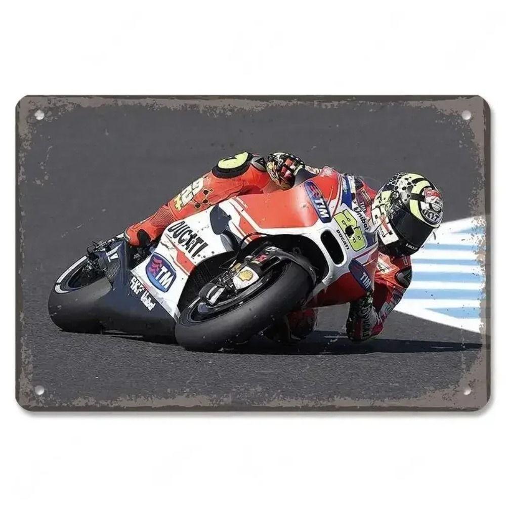 Placca in Latta Vintage Moto, Decorazione Garage Officina Dacha 20x30cm