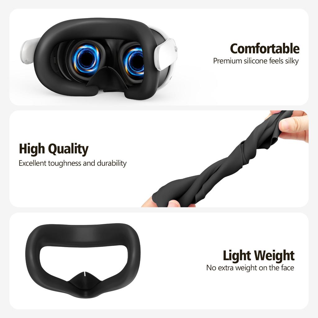 For Quest 3 Compatible Seven-Piece Set Protective Silicone Rubber Case with Handle and Face Covers Custom Logo Game Accessories