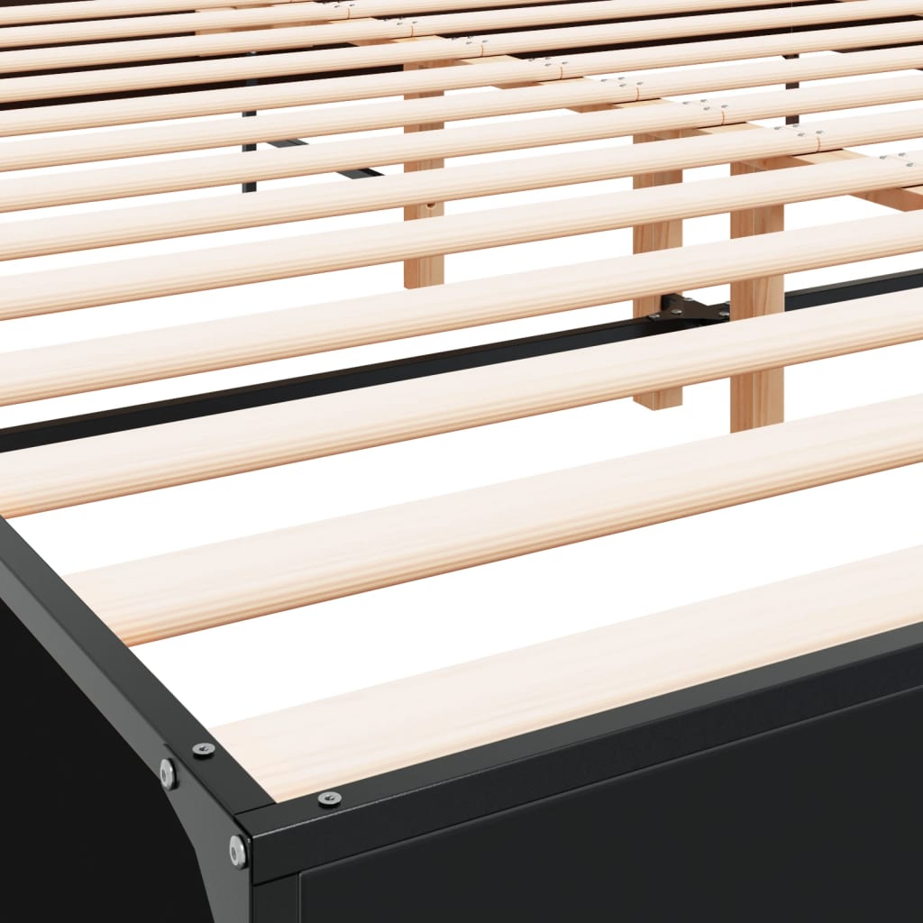 Bed Frame Black 180 x 200 cm Particleboard and Metal