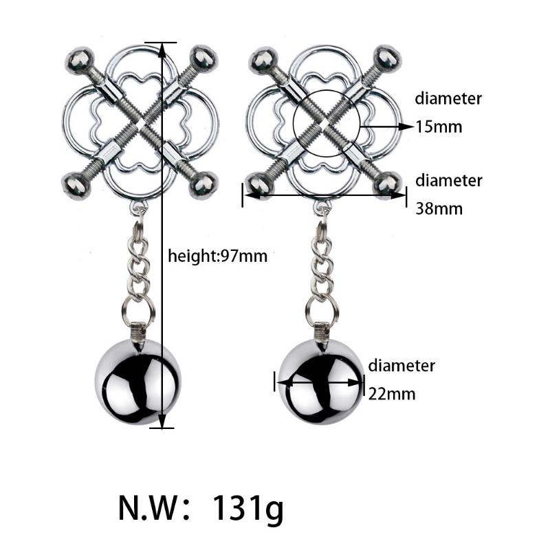 BDSM Bondage Sex Nipple Clamp Stainless Steel Breast Clamp Clips Metal Nipple Shaking Clamps Breast Clip Sex Slaves Sex Shop 18+