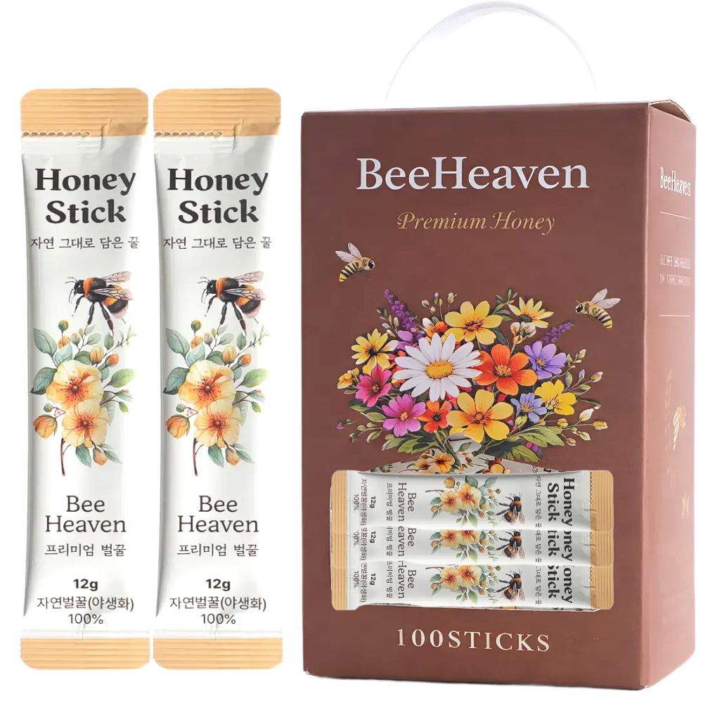 Beheaven Top-Grade Premium Wildflower Natural Honey Sticks 100 pcs 12g