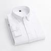 Fashion 100%cotton Casual long-sleeve Shirts for men oxford striped plaid tops slim fit formal shirt white black office clothes